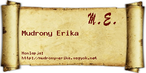 Mudrony Erika névjegykártya